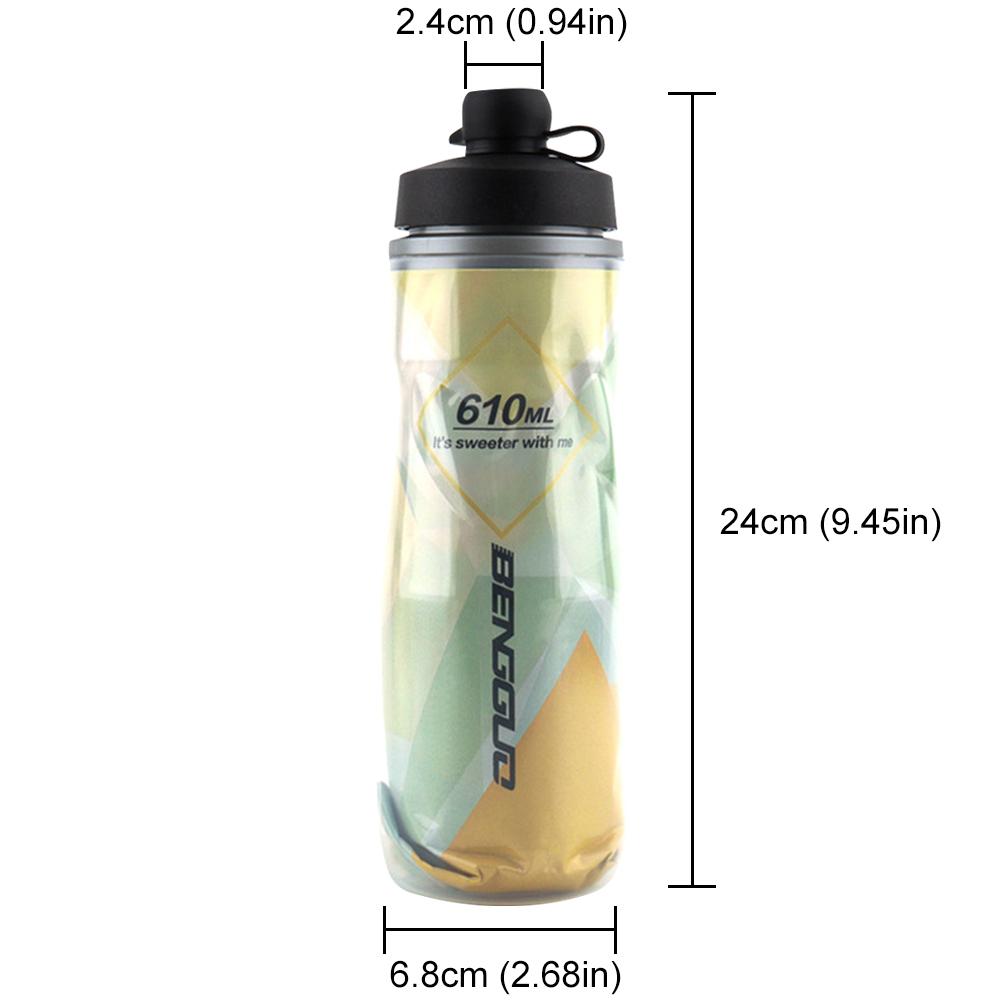 610ml Insulated Bike Water Bottle with Dust Cover Squeeze Sports Bottle Keep Water Cooler Cycling Water Bottle Cycling Equipment