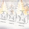 3pcs/set Christmas Decoration Props Ornaments Wooden Five-pointed Star Wall Star Pendant Festive Atmosphere Decor