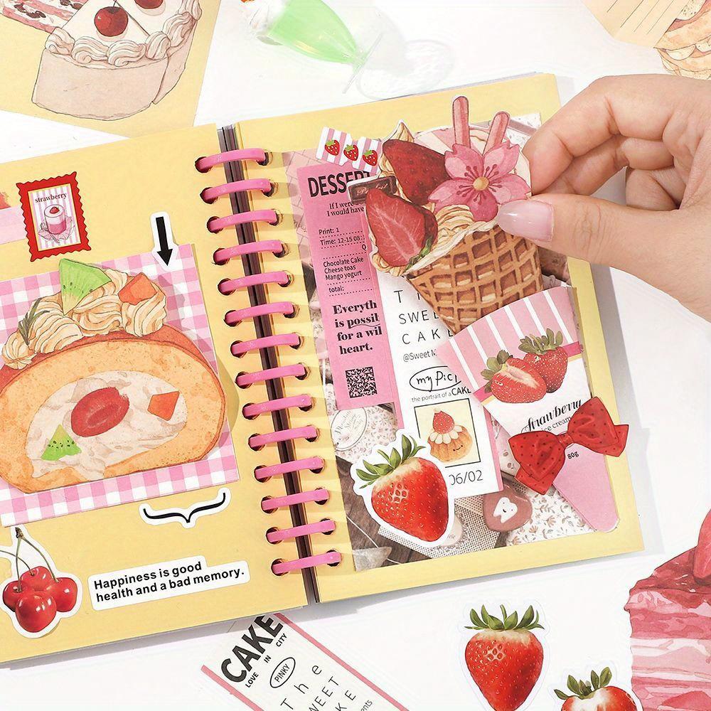 1PC Notebook material package Fresh store second bomb Creative fun DIY small mechanism notebook decoration collage paper