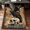 1PC Custom Name Eagle Perched On Skull Artwork. Theme Floor Mat Ideal for Living Room, Game Rooms, Office, Bedroom,Floor Mat Playful Design