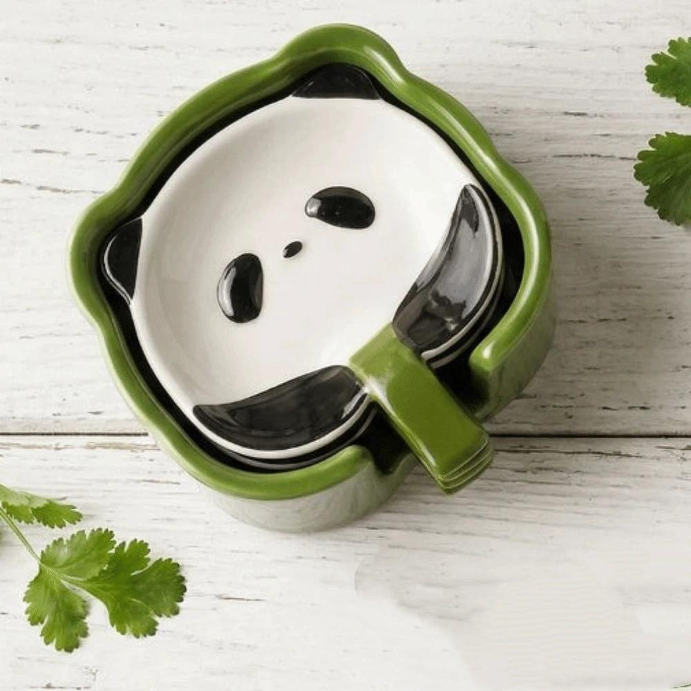 4/6Pcs Creative Ceramic Sauce Dish Panda Shape Mini Sauce Bowl Set Ingredients Sauce Plate  Hotpot