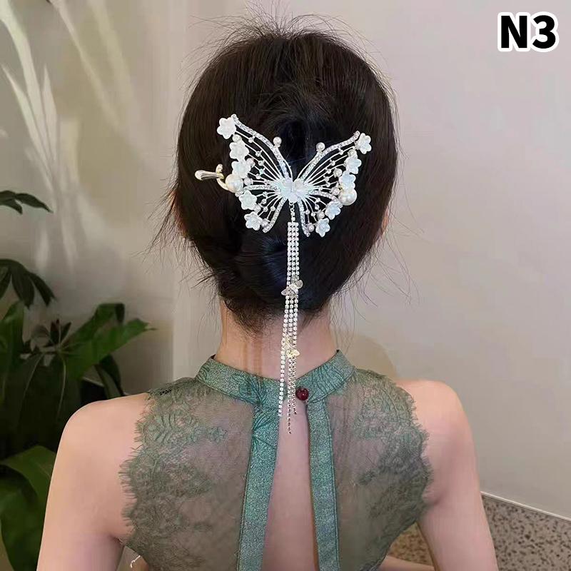 

Заколки-крабики Акула для девочек, заколка для волос, аксессуары для волос, женская простая заколка-краб для волос, заколка для волос с бабочкой, жемчугом и кисточкой