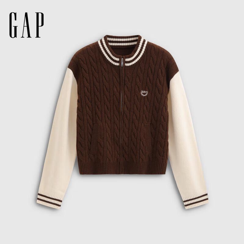 Women's Embroidered Logo Wool Blend Cable Knit Sweater