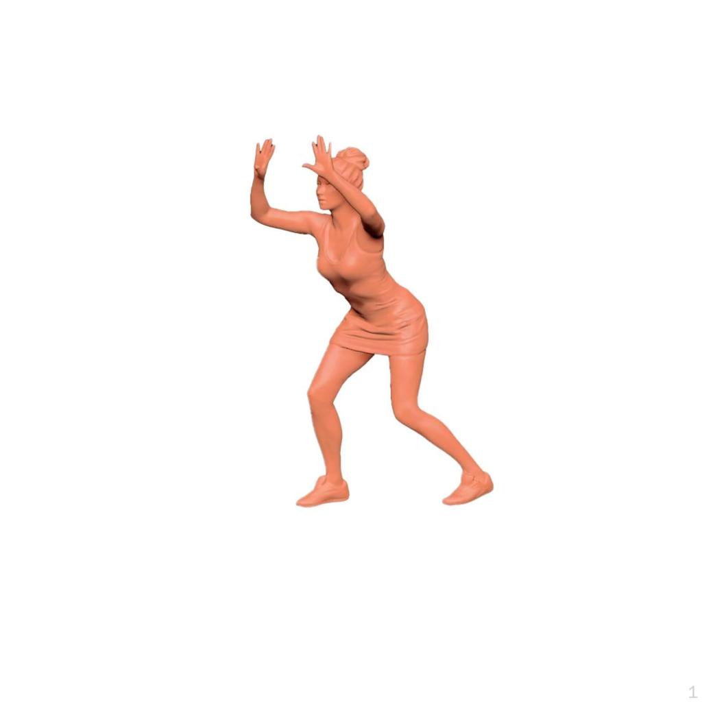 5 Pieces 1:64 Scale Sports Figure Paintable Beach Volleyball Player Figurine High Precision Detail