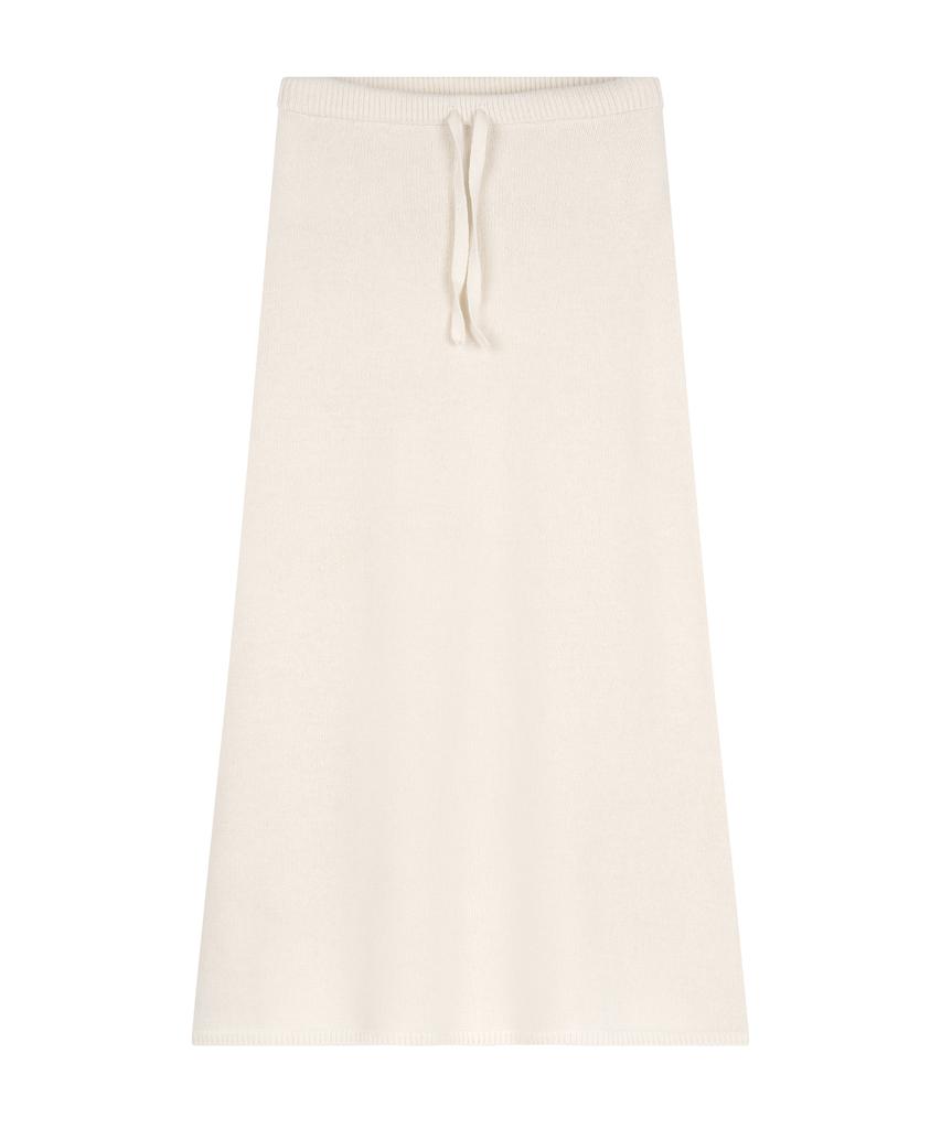 Pojitibeubaibeu Camel Hair Wool Knit Skirt (Ivory)