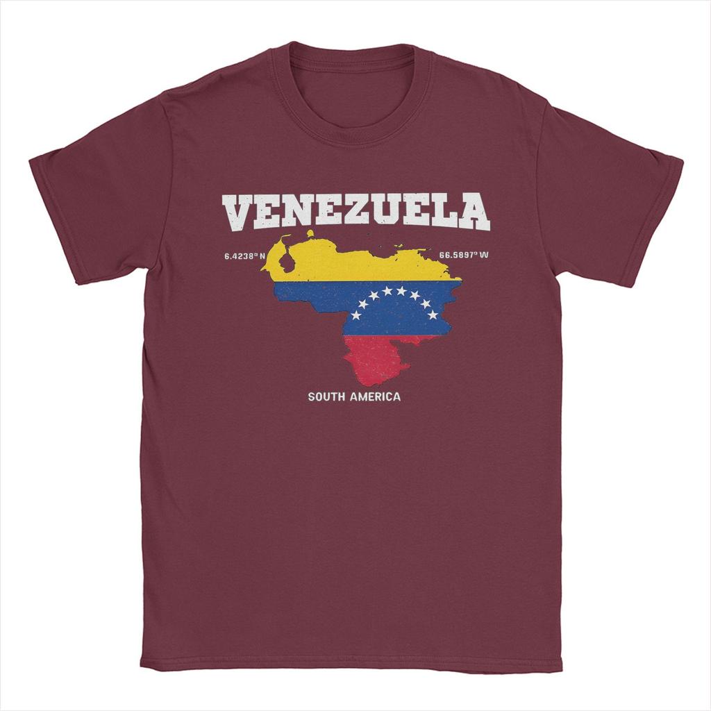Men Women Print Venezuelan Flag Map  Tee T Shirt Cotton  T-shirts Clothes