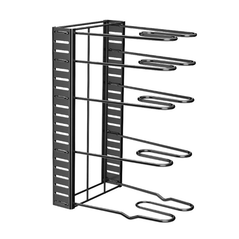 

Expandable Cookware Storage Shelf With Multiple Layer Designs Carbon Steel Kitchen Cabinet Organizers For Utensils 5 lines per side