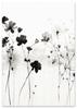 Poster Black Flowers