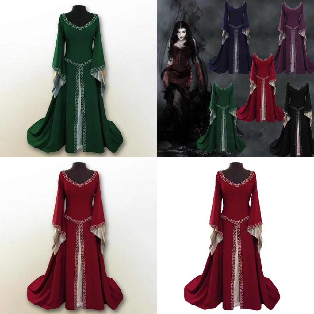 Enchanting Medieval Renaissance Women's Vintage Gown Dress For Fantasy Events And Parties