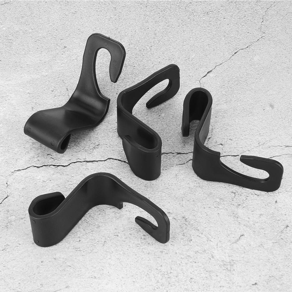 Multi Purpose Car Interior Seat Back Hook Hanger Vehicle Headrest Rear Rack Bag Holder(Black 4Pcs)