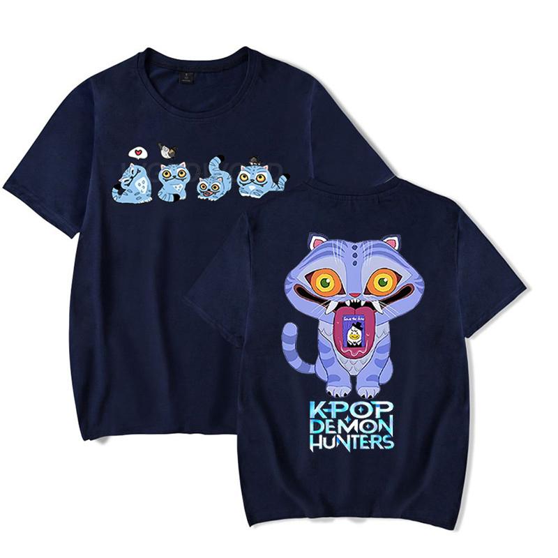 Derpy Tiger Kpop Demon Hunters Shirt for Women Summer Tops Anime K-Pop Demon Hunters T-shirt Harajuku O-neck Casual Shirt Gift