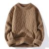 Men's Vintage Crew Neck Sweater Green Fashion Clothing Autumn/Winter Pullover Top Men's Knit Sweatshirt