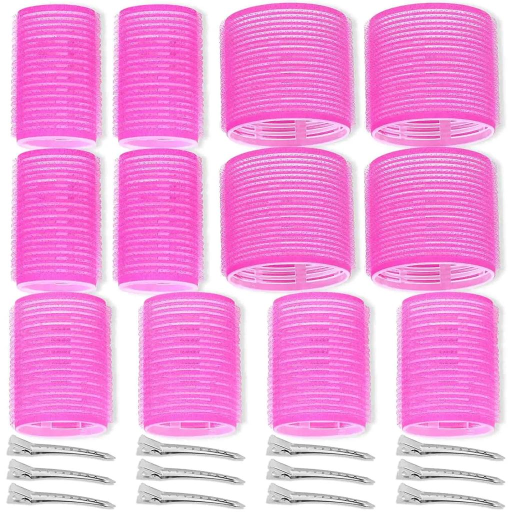 16/24pcs Self Grip Hair Rollers No Heat Hair Curlers Heatless Curls Hair Bangs Volume Self-adhesive Hook & Loop DIY Styling Tool