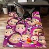 Custom Masha and the Bear Mat Personalized Name, Polyester Washable Indoor Entryway Rug, Gift for Christmas, Easter, Thanksgiving Day
