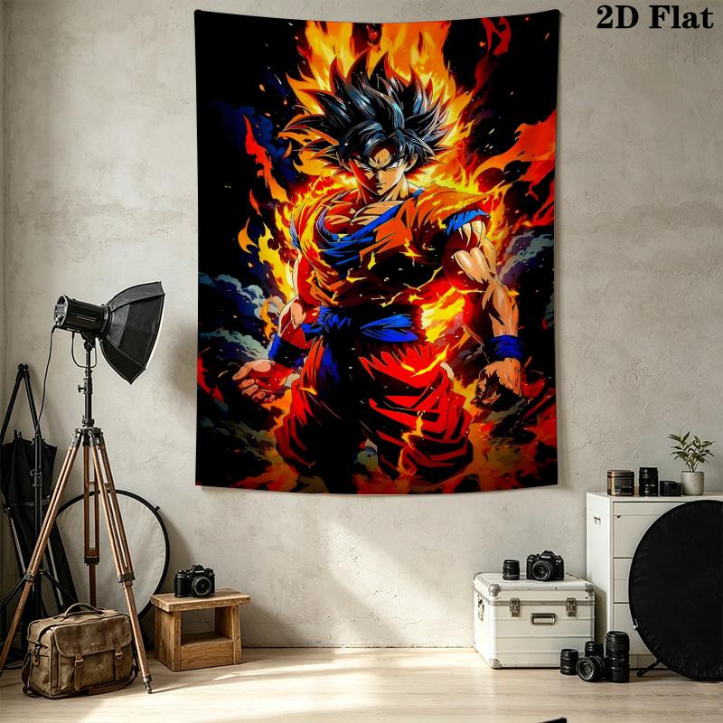 Son Goku Wall Tapestry Aesthetic Wall Hanging Printed Fabric Blanket Decorative Tapestries For Bedroom Living Room Home Decor