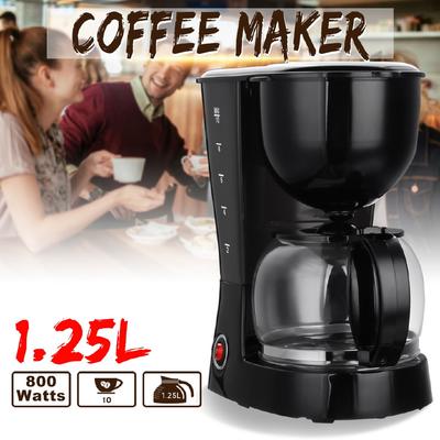 800W 1,25L Przenośny Elektryczny Ekspres Przelewowy do Kawy Domowy Czajnik do Kawy Espresso Latte Biurowy Kawiarnia Maszyna do Parzenia Kawy