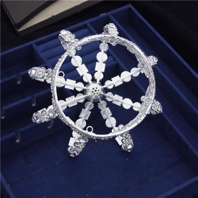 Gorgeous Baroque Crystal Cross Diadem Ornaments Royal Crown Wedding Tiaras Prom Party Queen King Head Jewelry Bridal Crown Hair