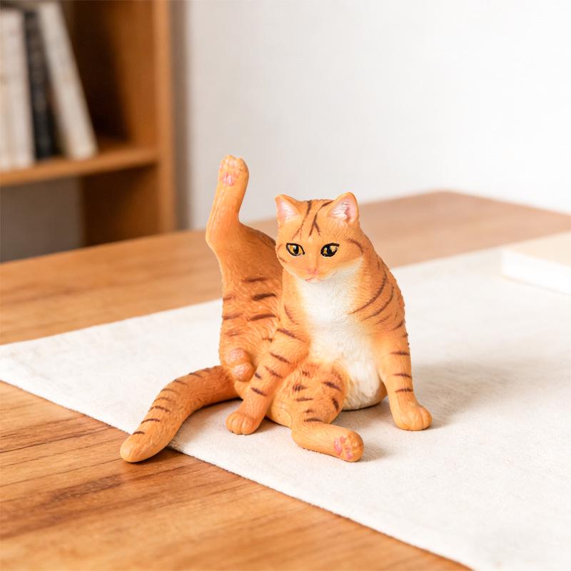Thumbs Up Cat Figurine - Coffee Shop Ornament with Short-haired, Ragdoll, and Countryside Cat Designs