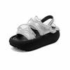 Fairy Wind Thick-soled Lace Sandals Female 2025 New Summer Wear Casual and Light One-word Buckle Slippers