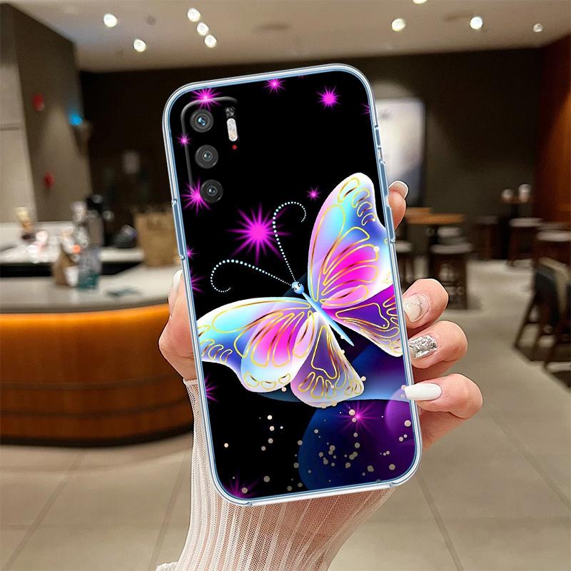 UP22 Colorful Butterfly Transparent Phone Case for Samsung Galaxy A04 A04S A14 A23 A34 A54 M23 M33 M52 M53