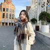 New autumn and winter scarf fashionable versatile plaid thickened male and female students scarf couple warm shawl
