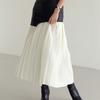 Ležérní patchworková sukně Pu sukně pro ženy s vysokým pasem Midi skladané sukně Dámské jarní módní oblečení Elegantní a elegantní dáma
