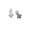 S925 Sterling Silver Vintage Christmas Tree Coin Pendant DIY Bracelet Pendant Handmade Braided Rope Material Accessories