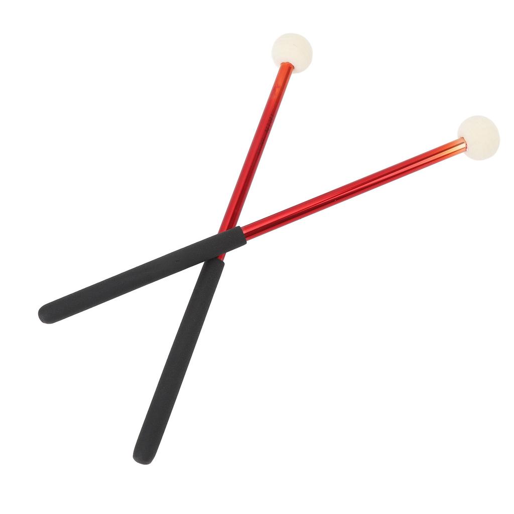 2 Pcs Timpani Mallet Soft Wool Felt Head Anti Slip Rubber Handle Alloy Percussion Stick