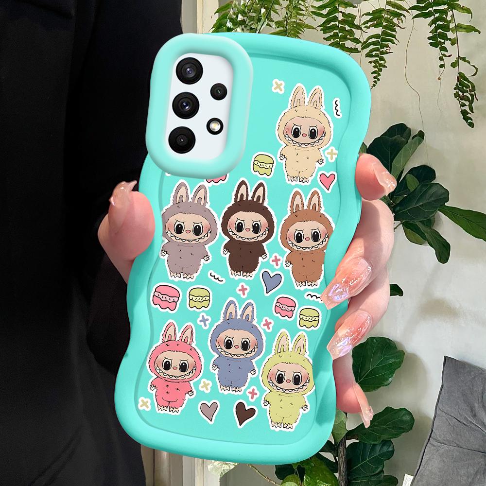 

Окрашенный узор Big Wave Edge Мягкий силиконовый материал Macaron чехол для телефона противоударный защитный резиновый чехол для Samsung Xiaomi Poco Redmi Samsung A16 5G синий