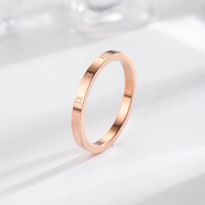 Minimalist Titanium Steel Couple Rings Non Tarnish Diamond Inlaid Matching Bands Jewelry