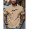 Ukulele Music Notes Graphic Men's Cotton T-Shirt Casual Summer Round Neck Short Sleeve Tee