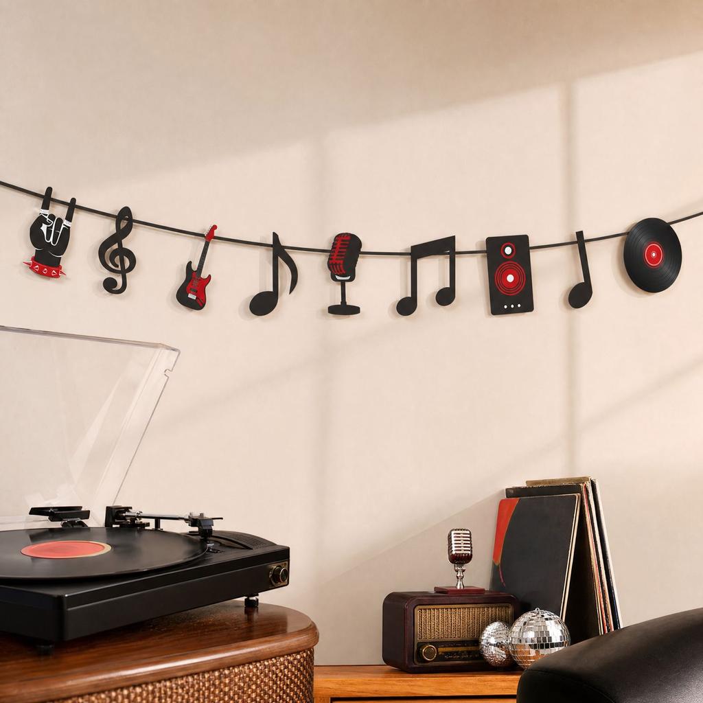 Retro 50s and Roll Party Garland for Vintage Theme Party Decorations