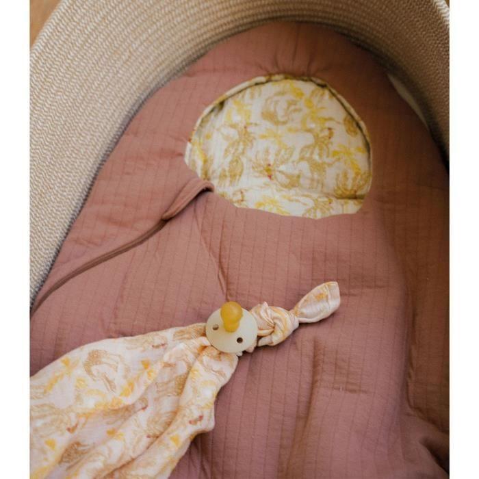 Nid d'ange réversible uni / motif Safari Rose Blush 0-3 mois