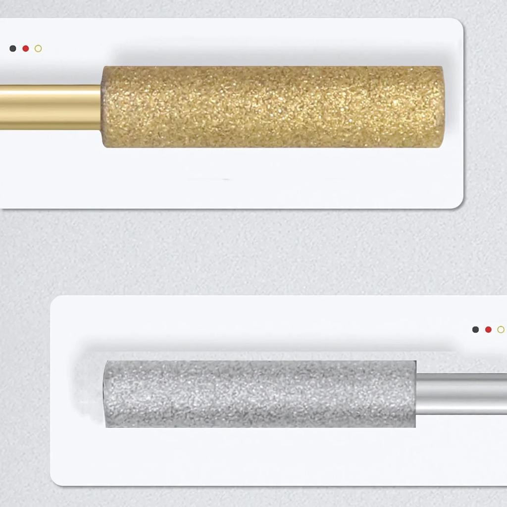 3/6Pcs Diamond-Coated Cylindrical Burr Set for Chainsaw Sharpening Carving Grinding Tools Durable and High Performance