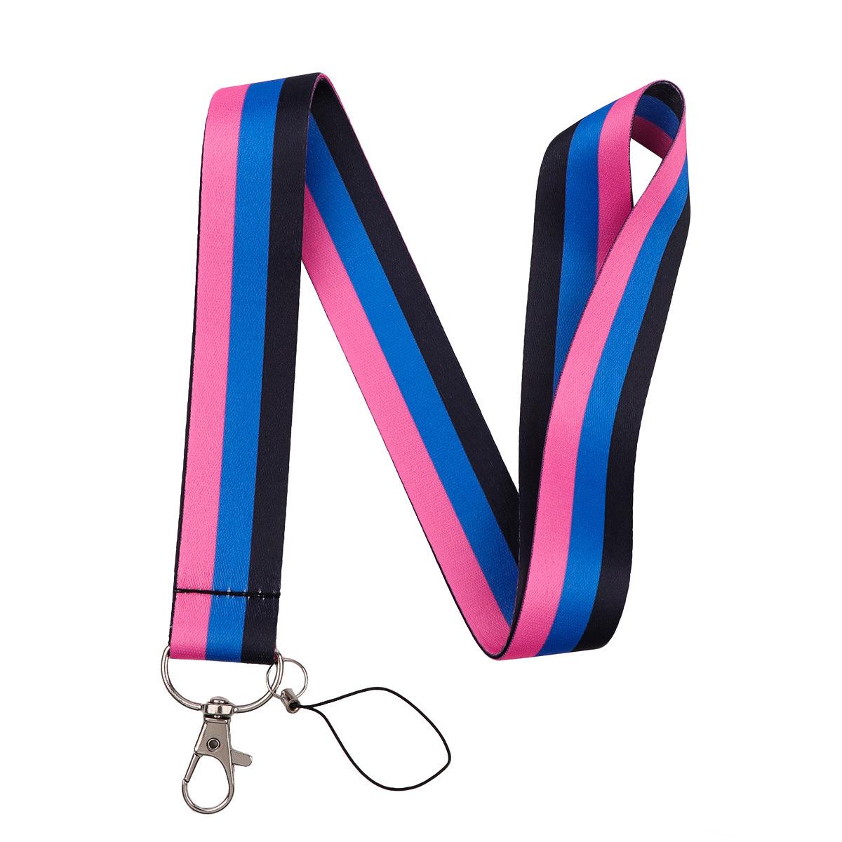 

Vintage Stripe Lanyard Cassette Tape Design Phone Neck Strap Id Badge Holder Keychain Anti-Lost Lanyard For Phones Id Cards Keys