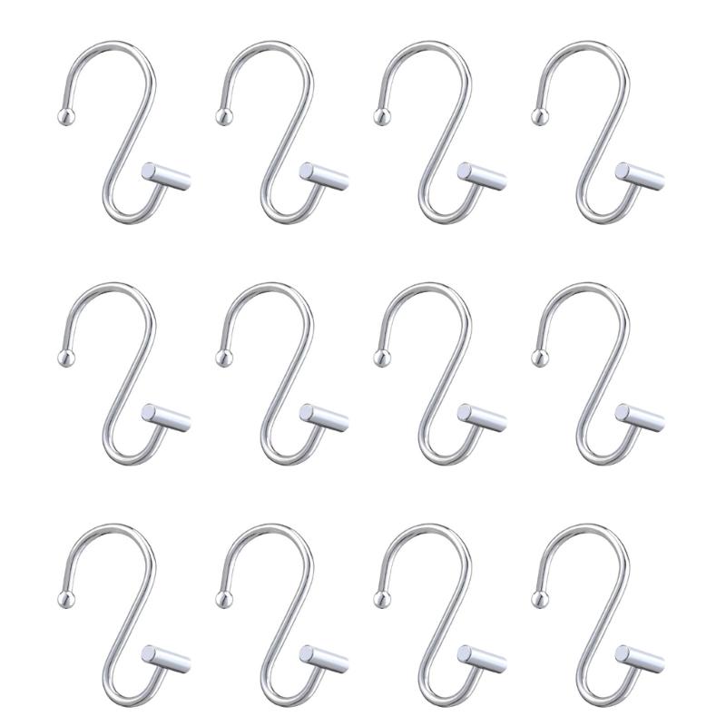 Luxurious Shower Curtain Rings Elegant Hollow Sphere Decorated Shower Curtain Hook Sturdy Metal Curtain Hangers серебряный