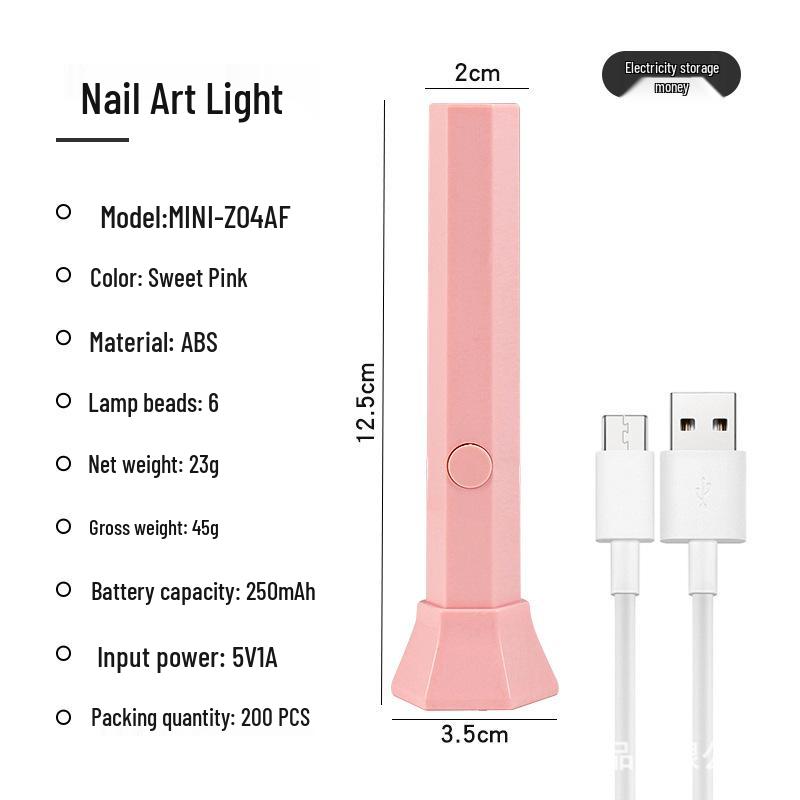 Portable Rechargeable UV Nail Art Quick-Dry Light Holder