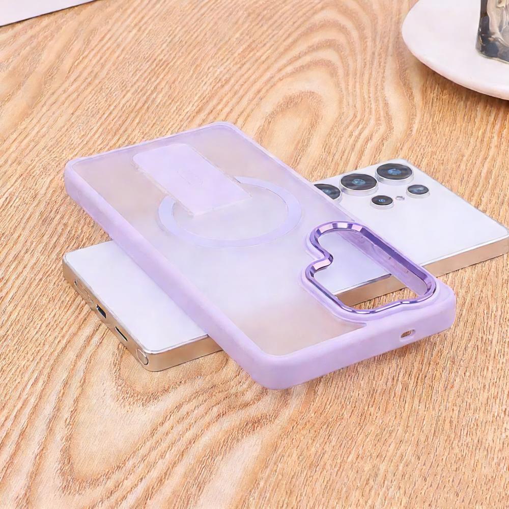 

For Magsafe Fold Stand Holder Matte Case For Samsung S26 S25 S23 S24 Ultra Plus FE A57 A37 A17 A56 A55 A36 A26 A16 Cover Galaxy S23