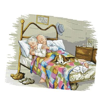 Stamped Stitch Embroidery Kits DIY Needlework - The Old Married Couple