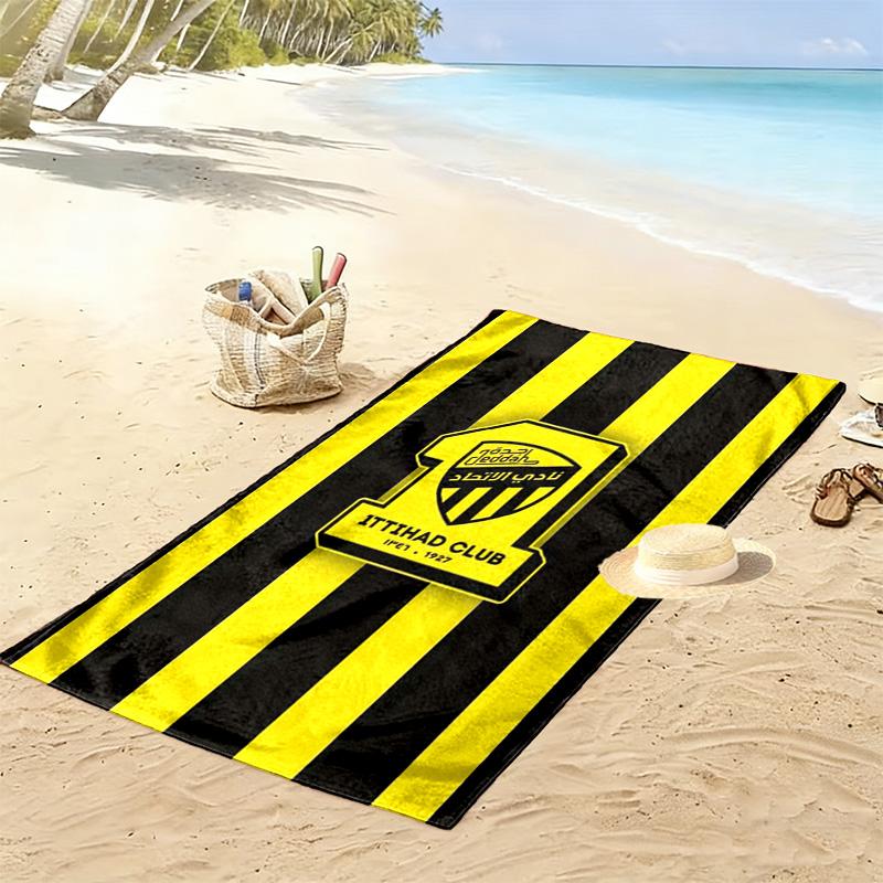 1ttihad Club Print Beach Towel, Large Soft Quick Dry Towel for Beach Camping Swimming