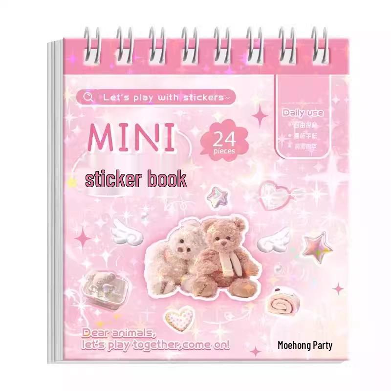 Mini Sticker Book: DIY Cute Art Journal & Spiral Notebook for Students