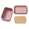Portable Square Travel Soap Box with Lid Silicone Drain Soap Dish High Quality Self Draining Storage Box Outdoor Travel