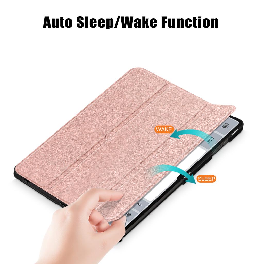 Mágneses TPU bőr toll foglalatú táblagépborító Samsung Galaxy Tab S9 Ultra 14,6 hüvelykes forgó, kihajtható állvány, három összecsukható, vékony, könnyű