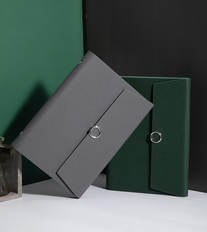 A5 Three-fold Loose-leaf Notebook with Card Slot and Receipt Holder for Office Meetings