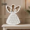 Christmas Ornament Box Wooden Angel Advent Calendar with 24 Storage Drawers, Countdown to Tabletop Decoration for Winter Holiday Party Favors Decor