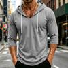 Men's Loose Fit Casual Hoodie Lightweight Pullover with 3/4 Sleeve Drawstring Hooded Shirt for Everyday Wear