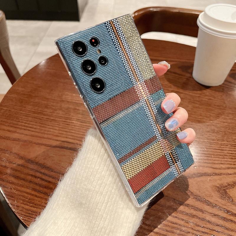 Grid Lines Pattern Case For Samsung Galaxy S26 S25 S24 Ultra S23 S25 FE A57 A17 A37 A16 A56 A55 A15 A35 A36 Soft TPU Phone Cover