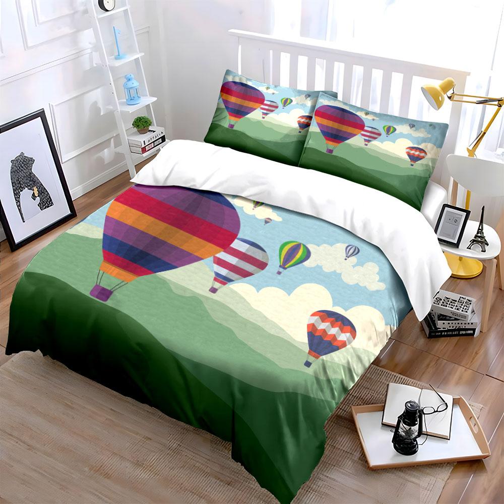 Colorful Hot Air Balloons. Bedding Sets Duvet Cover Sets Duvet Covers Pillowcases(1 * Duvet Cover 2 * Pillowcases Without Duvet Insert)