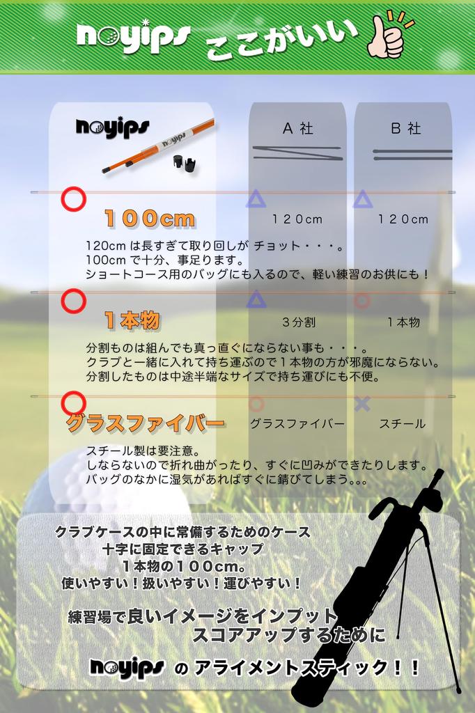noyips Golf Alignment Stick, 100cm, Tour Stick, Address, Swing Practice, Fiberglass (Orange), hibikurasu GOLF