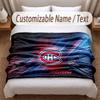 Montreal Canadiens Printed Flannel Blanket Custom Name Text Soft Warm Throw For Bedroom Holiday Gift